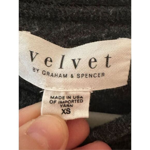 Velvet By Graham & Spencer Arissa Pullover Sz XS Charcoal Gray minimalist tradit - Picture 5 of 11